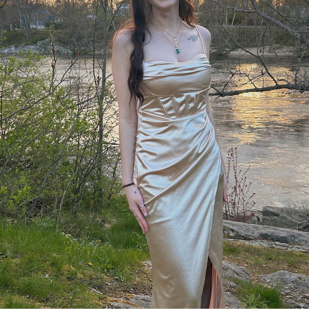 Gold Silky Prom dress
